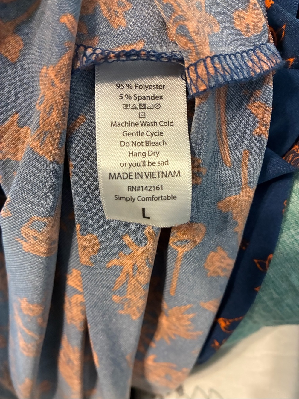 LuLaRoe Navy Maxi Skirt with Rust Floral Print - Picture 5 of 5
